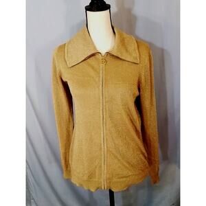 Michael (Michael Kors); Tan sweater with golden sparkles